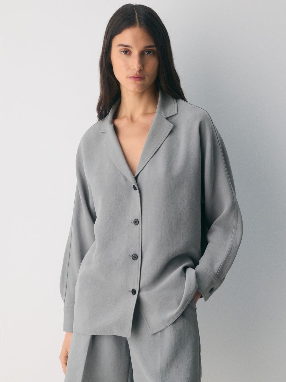 Lilac Relaxed Button-Front Women's Top